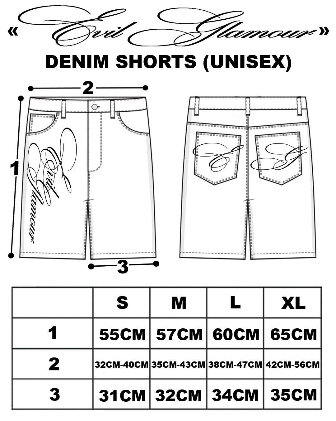 «EVIL GLAMOUR» DENIM SHORTS