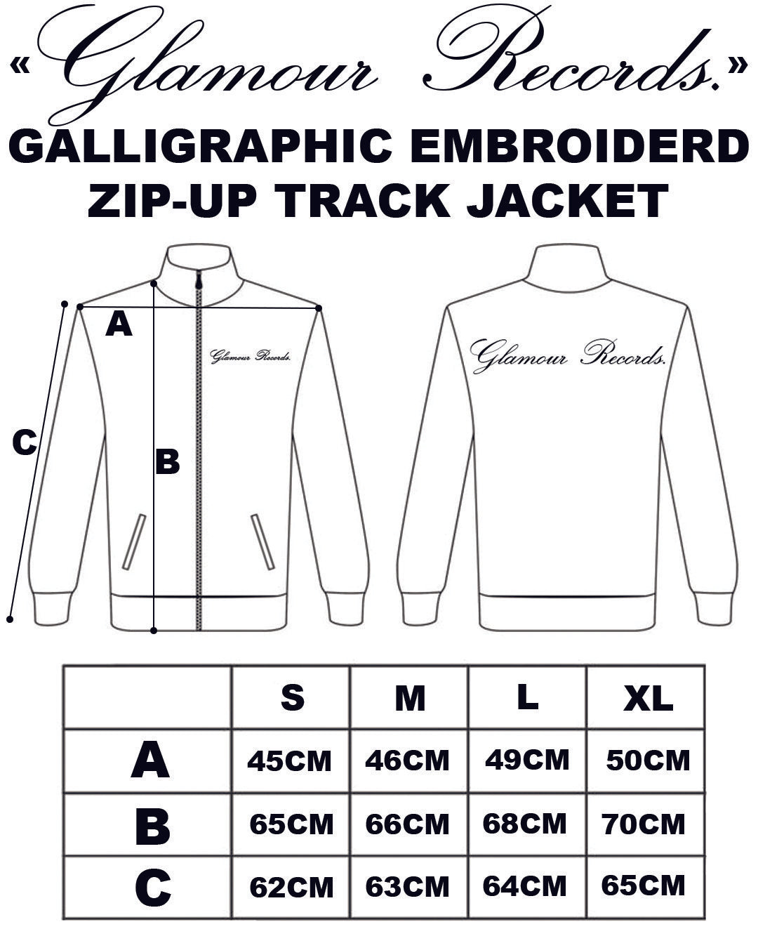 «GLAMOUR RECORDS.» ZIP-UP TRACK JACKET