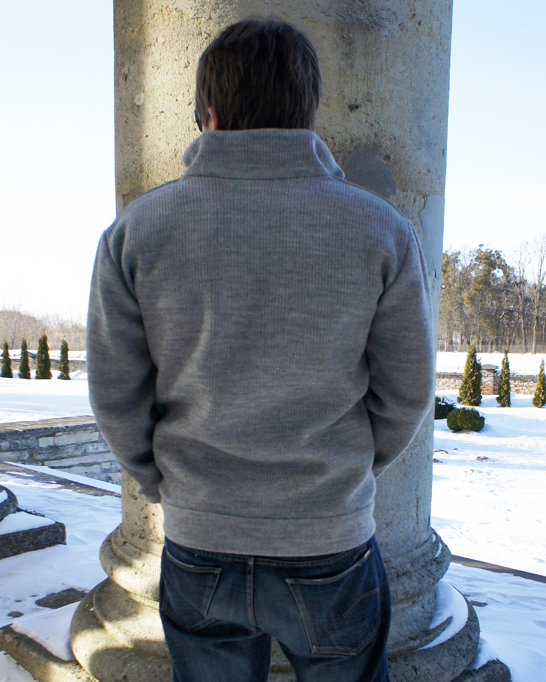 HYBRID ZIP-UP CARDIGAN – GREY