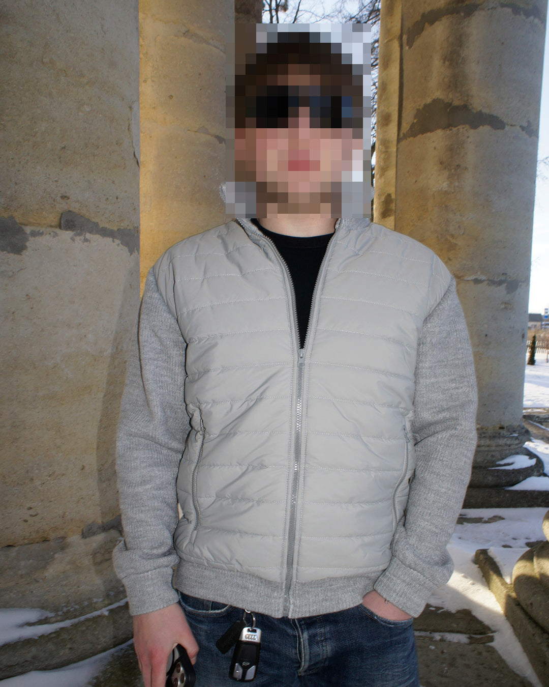 HYBRID ZIP-UP CARDIGAN – GREY