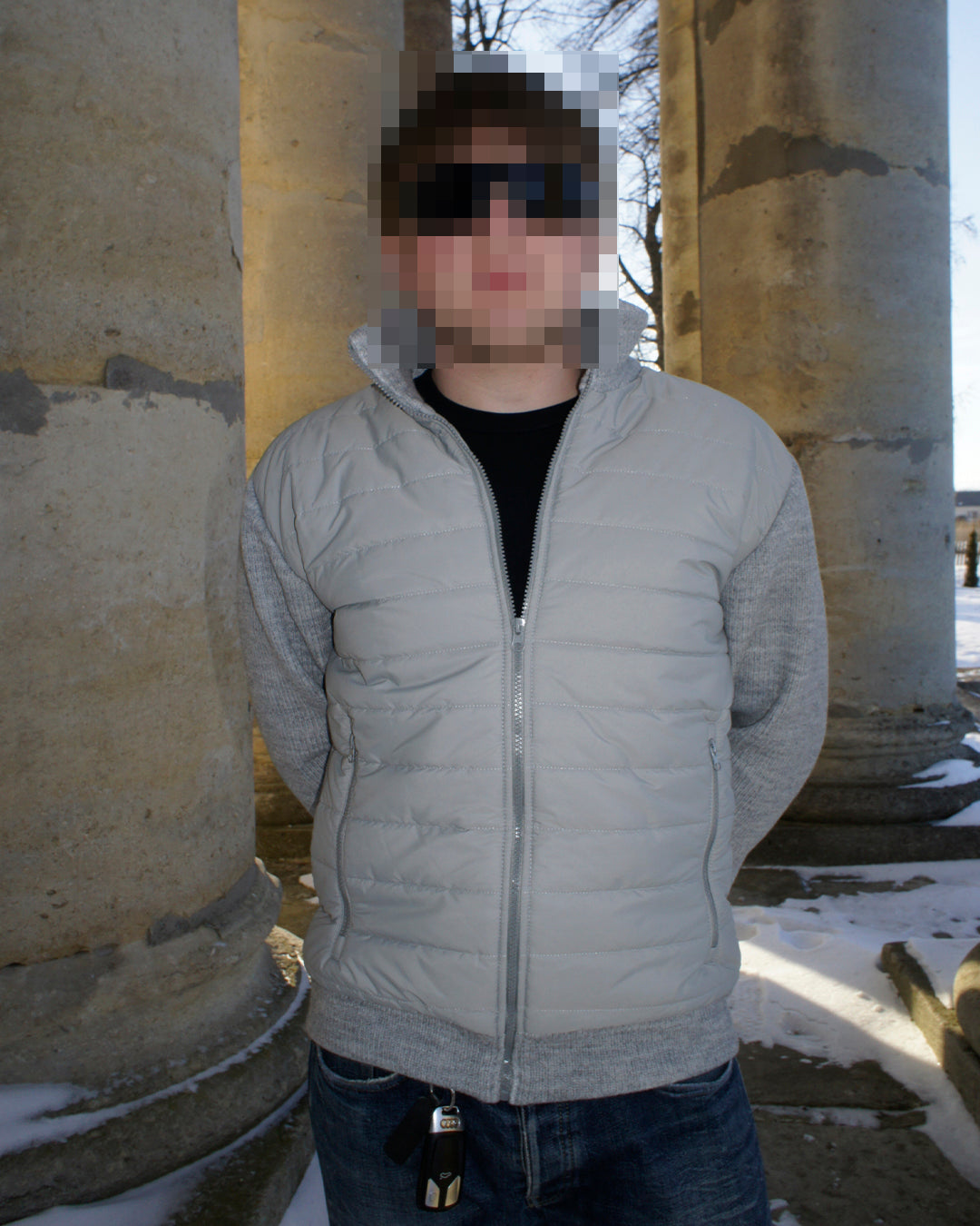 HYBRID ZIP-UP CARDIGAN – GREY