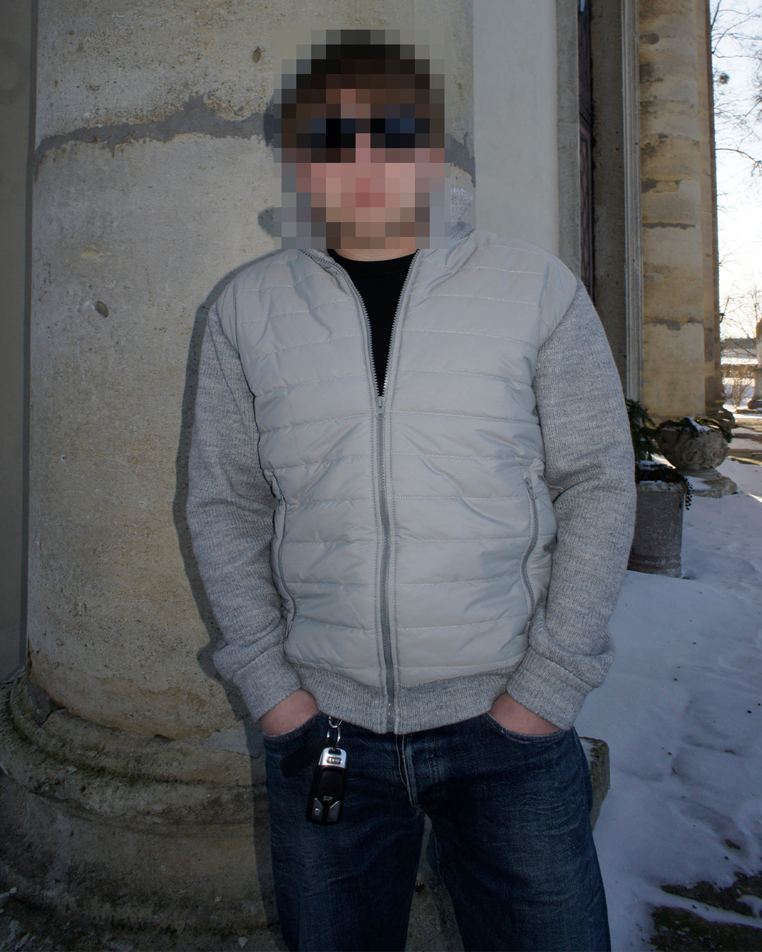 HYBRID ZIP-UP CARDIGAN – GREY