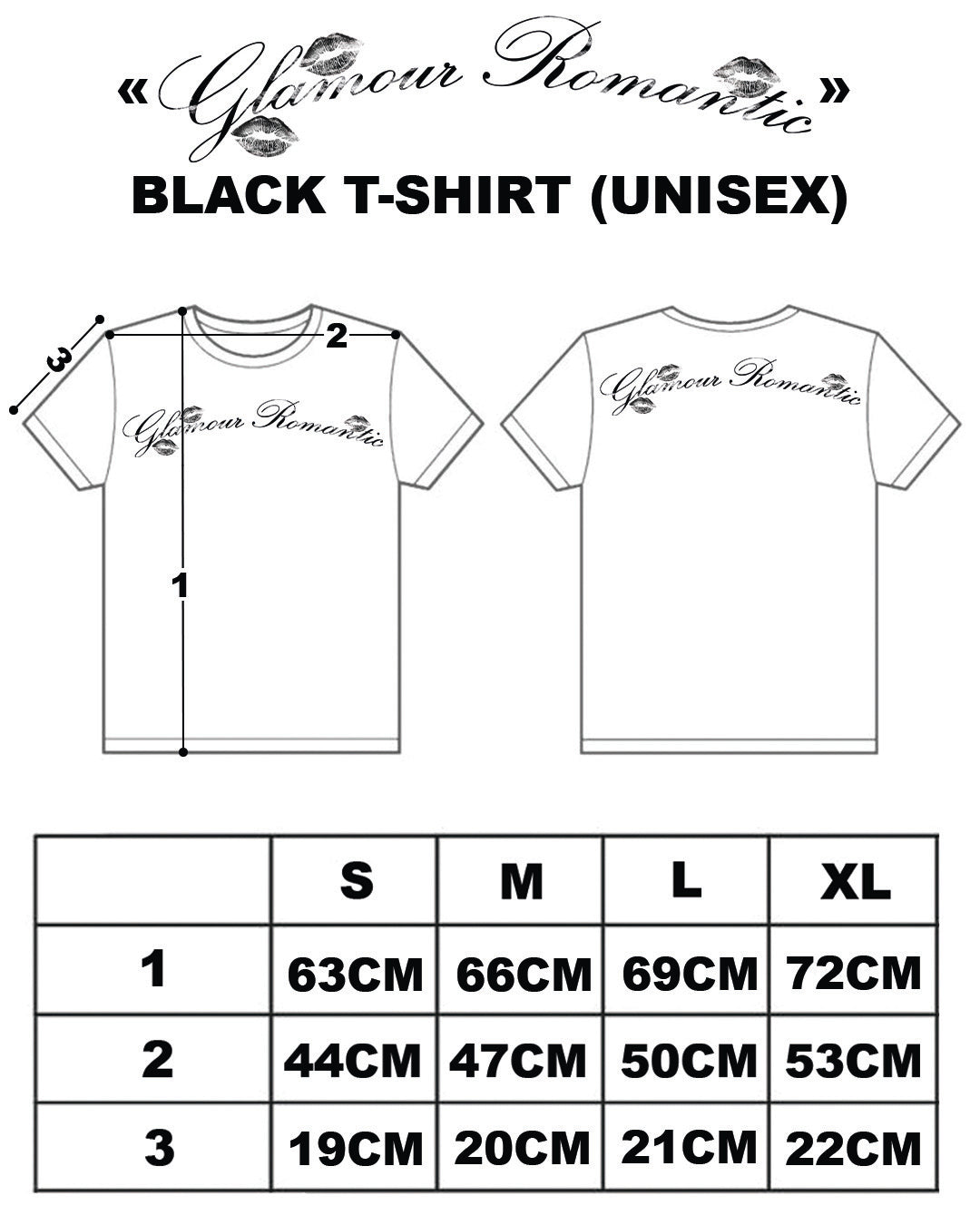 «GLAMOUR ROMANTIC» BLACK T-SHIRT