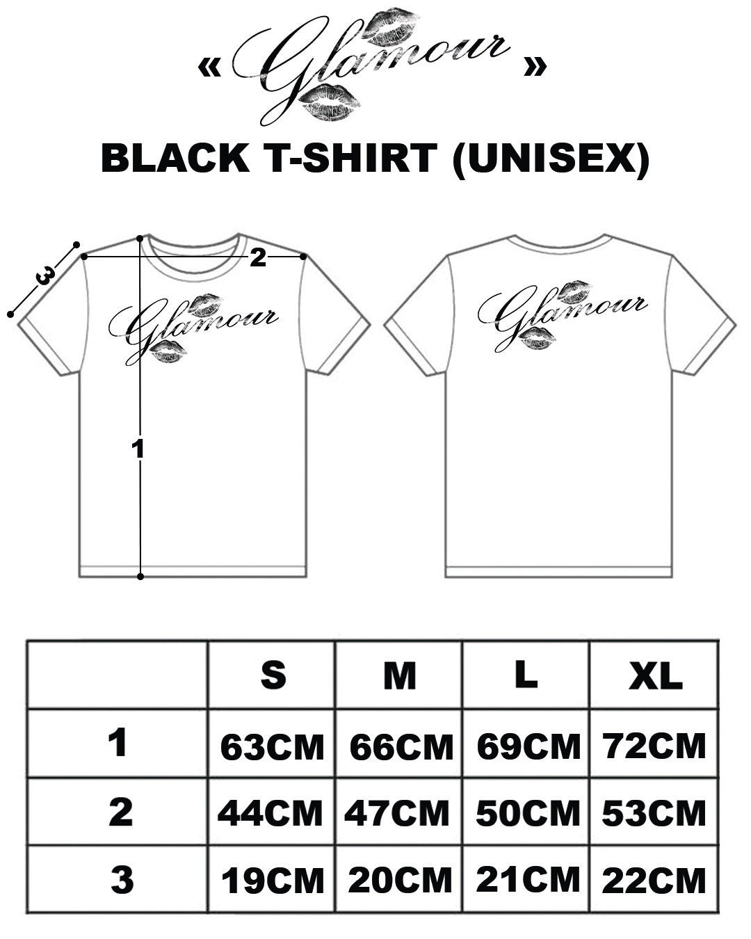 «GLAMOUR» BLACK T-SHIRT